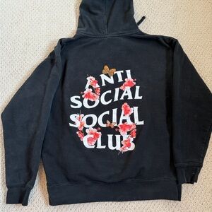 Anti Social Social Club Black Floral Hoodie